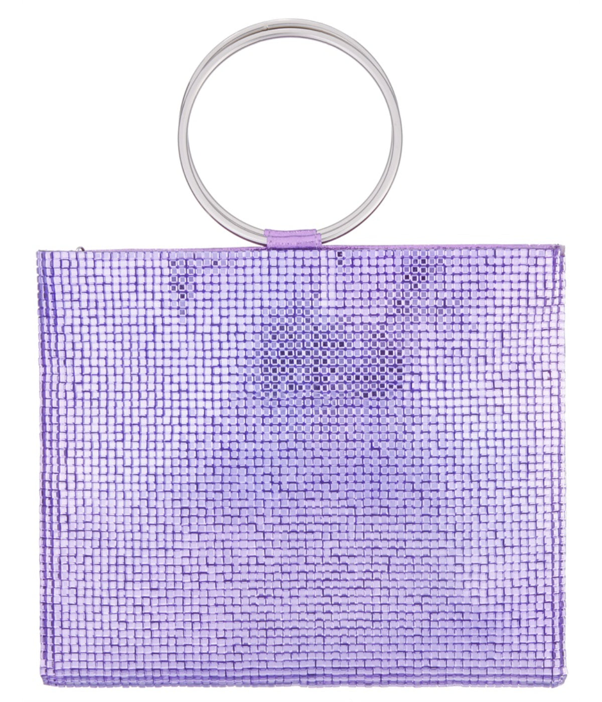 Sadia Squares Crystal Double Ring Tote Royal Lilac