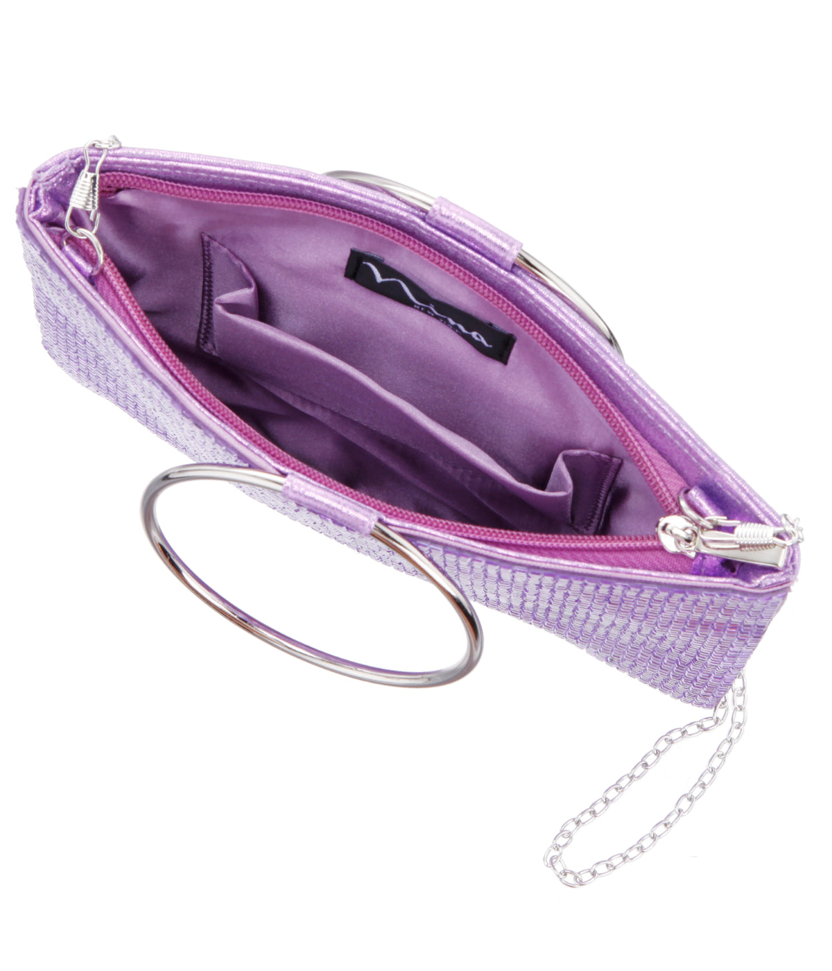 Sadia Squares Crystal Double Ring Tote Royal Lilac