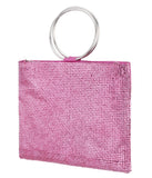 Sadia Squares Crystal Double Ring Tote Ultra Pink