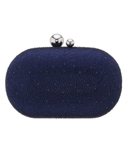 Xio All Over Crystal Minaudiere Navy