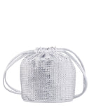 Zeny All Over Crystal Drawstring Bag Silver