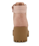 Marika Hiker Block Heel Moto Boot Tan