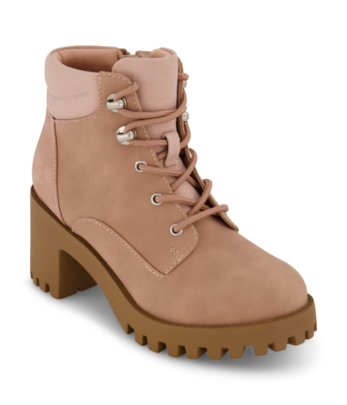 Marika Hiker Block Heel Moto Boot Tan