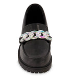 Bella Loafer With Irrodicant Chain Black