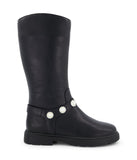 Poppy Pearl Tall Boot Black