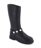 Poppy Pearl Tall Boot Black