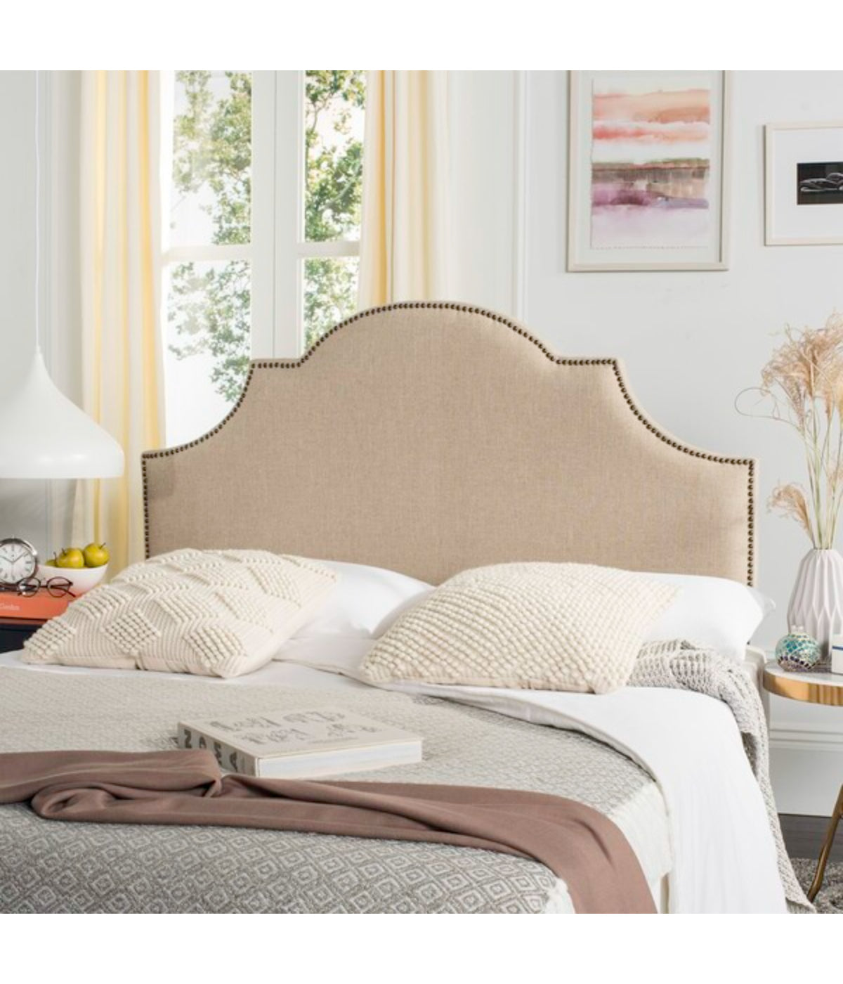 Hallmar Arched Headboard Hemp/Gold