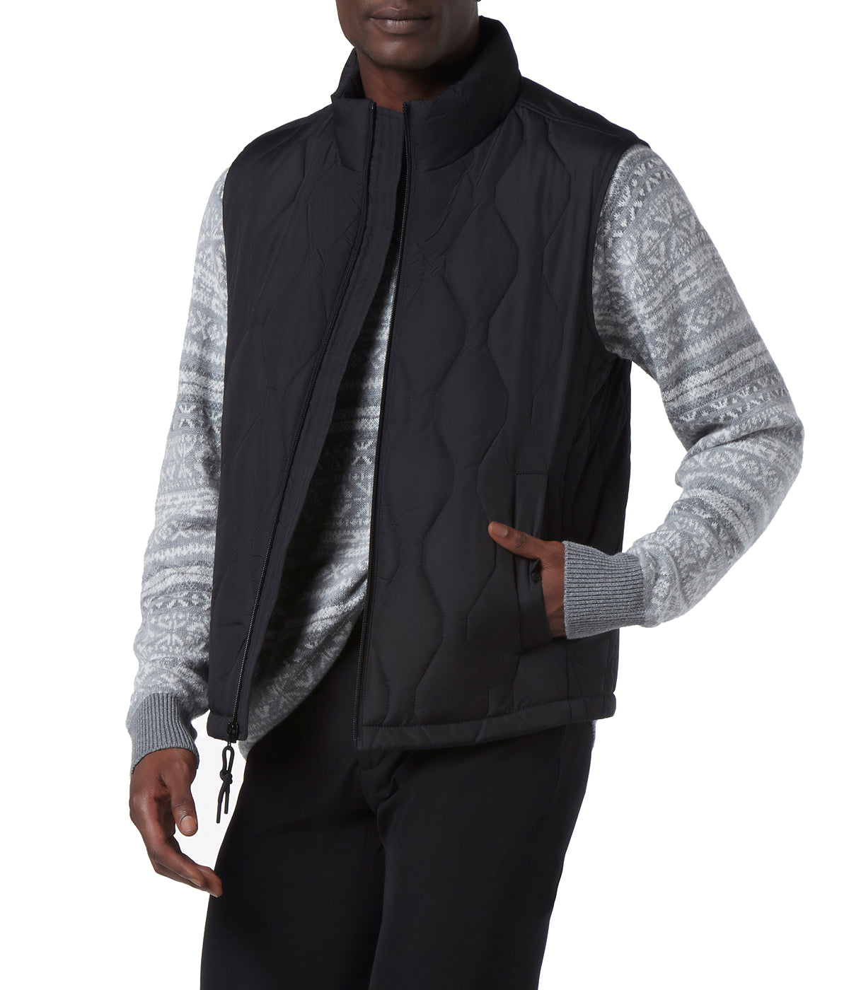 Hampden Lava Quilt Vest Black