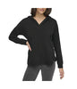  Andrew Marc Women's Fleece Split Neck Hoodie Black