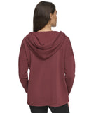 Andrew Marc Women's Fleece Split Neck Hoodie Rust