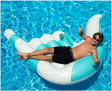 Inflatable Swimming Pool White and Blue Hang Loose 2 Lounger Ages 7 and Up 8"