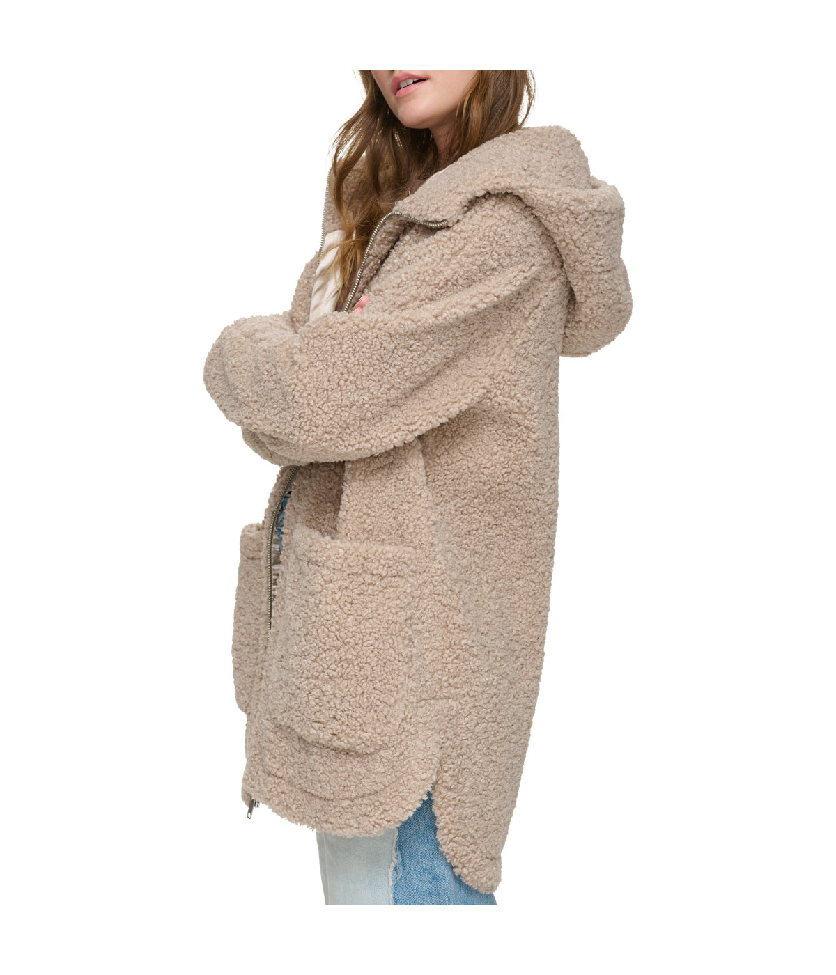 Seneca Faux Sherpa Zip Jacket Mushroom