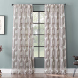 Art Deco Curves Linen Blend Curtain