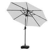 9 ft Outdoor Patio Market Table Umbrella with Square Plastic Fillable Base