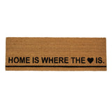 Natural Coir Outdoor Rectangular "Home Is Where the Heart Is" Doormat 16" x 48"