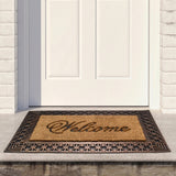 Gold and Natural Coir Rectangular "Welcome" Doormat 23" x 35"