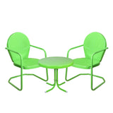 Retro Metal Tulip Chairs and Side Table Outdoor Set of 3-Piece