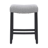 24" Upholstered Saddle Seat Single Counter Stool