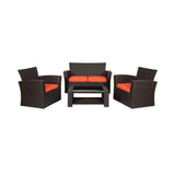 4-Piece Conversation Outdoor Patio Sofa Set with Cushions