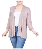 Petite 3/4 Sleeve Solid Cardigan