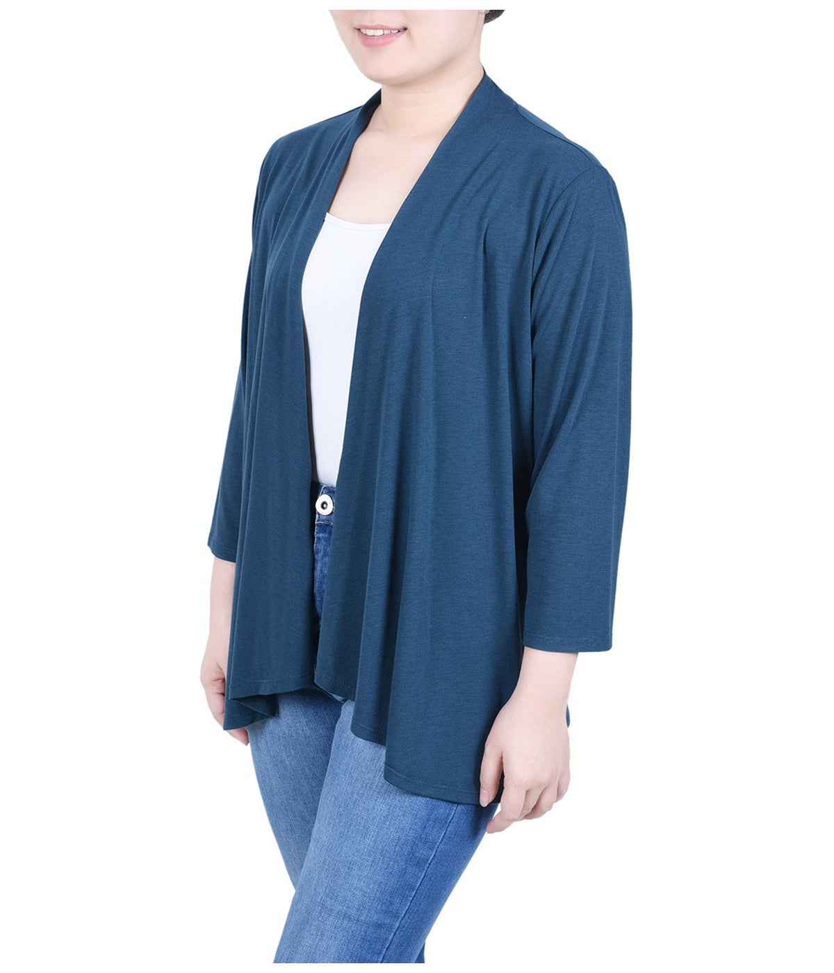 Petite 3/4 Sleeve Solid Cardigan