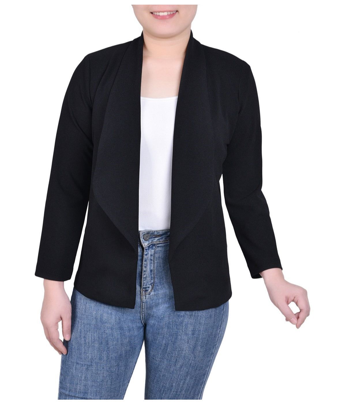 Petite Long Sleeve Ponte Jacket