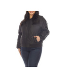 Plus Size Lightweight Diamond Quilted Puffer Bomber Jacket Black