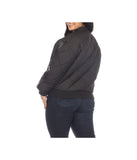 Plus Size Lightweight Diamond Quilted Puffer Bomber Jacket Black