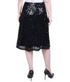 Petite Knee Length Sequined Skirt