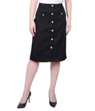 Petite Slim Tweed Double Knit Skirt with Pockets