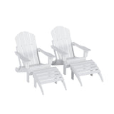 4-Piece Adirondack Conversation Chair with Footrest Ottoman Set