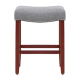 24" Upholstered Saddle Seat Single Counter Stool