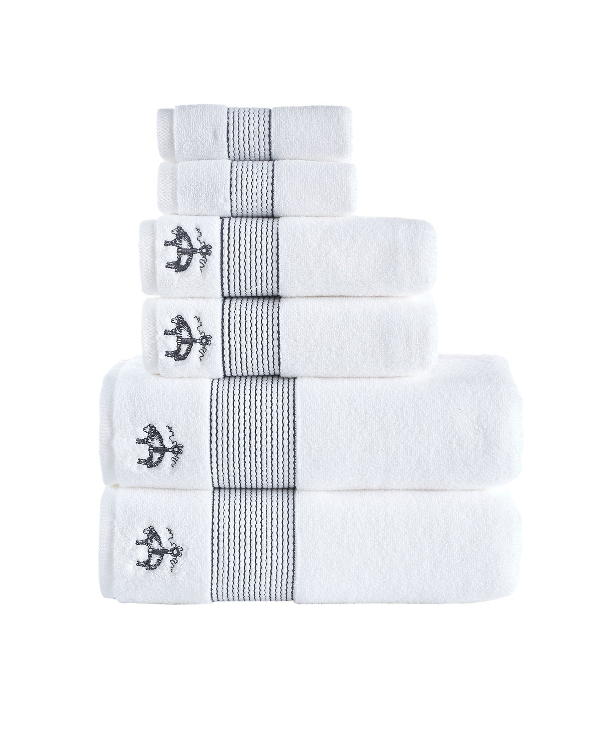 Rope Stripe Border 6 Piece Towel Set