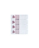 Rope Stripe Border 4 Piece Hand Towel Set