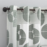 Retro Curves Linen Blend Grommet Top Curtain