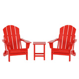 3-Piece Outdoor Patio Adirondack Conversation Seating Set