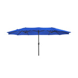 Double Sided Outdoor Twin Patio Market Table Umbrella, 15 x 9 Ft