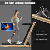 2.25 Horsepower 2 in 1 Dual Display Folding Treadmill Jogging Machine with APP Control