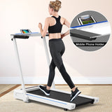 2.25 Horsepower 3-in-1 Folding Treadmill with Table Speaker Remote Home Office