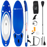 10' Inflatable Stand Up Paddle Surfboard With Bag Aluminum Paddle Pump