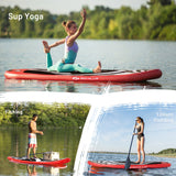 11' Inflatable Stand Up Paddle Board Surfboard With Bag Aluminum Paddle Pump