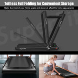 2.25 Horsepower 2 in 1 Folding Treadmill with  APP Speaker Remote Control