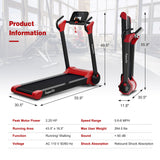 Folding 2.25 Horsepower Electric Treadmill Running Machine APP Control Bluetooth