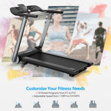 Folding Electric Treadmill Jogging Machine Bluetooth 10 Preset Programs