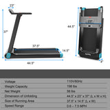 Folding Electric Treadmill Compact Walking Running Machine with APP Control Speaker