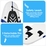 6' Surfboard Foamie Body Surfing Board With 3 Fins & Leash For Kids Adults