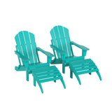 4-Piece Adirondack Conversation Chair with Footrest Ottoman Set