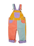 Patchwork Corduroy Overalls