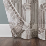 Art Deco Curves Linen Blend Curtain