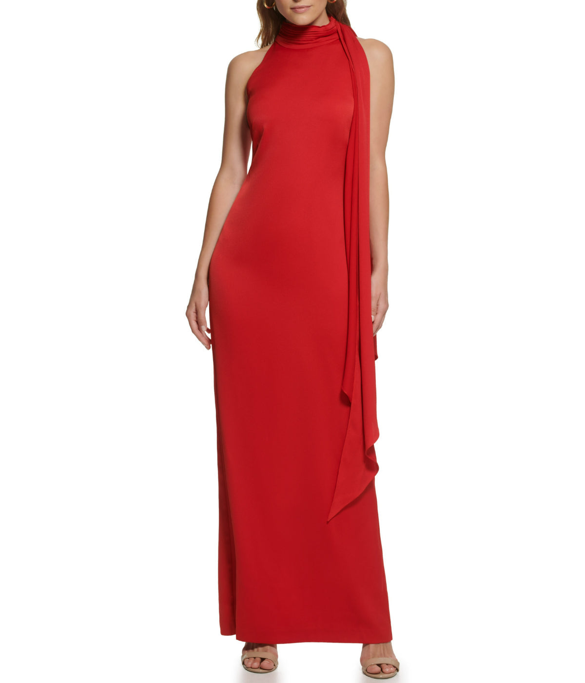 Ptd Velvet Side Tuck Bodycon Red